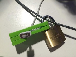 charger cable lock office kensington padlock 3d print model - Mito3D