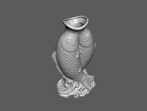 fish sculpture vase scans replicas 3d scan animal meshmixer photogrammetry statue 3d print model - Mito3D