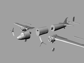 douglas dc-3 c-47 dc3 c47 dc 3 47 varreduras réplicas força aérea aeronaves de avião modelo modelos aeronave dos eua guerra 3d print model - Mito3D