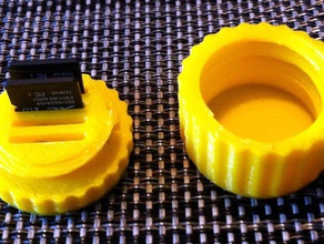 mini micro sd kart kutusu yuvarlak kamera sahibi iş parçacığı dişli 3d print model - Mito3D