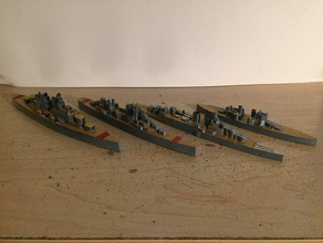 bismarck prinz eugen hood prince du pays de galles navires des véhicules naval miniatures la seconde guerre mondiale 3d print model - Mito3D