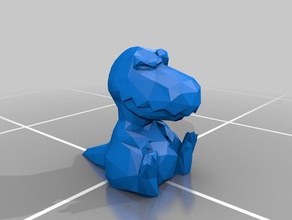 low poly judgy t-rex creatures dino dinosaur faceted remix trex 3d print model - Mito3D