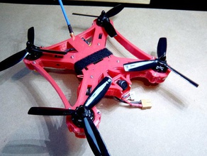 bat-quad de 210mm rc vehículos drone el fpv fpv250 racer marco miniquad mini quadcopter 3d print model - Mito3D