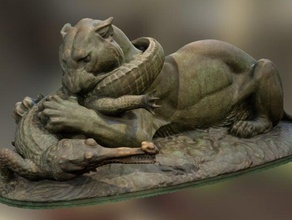 tigre glavial varreduras réplicas Digitalização em 3d Scanner bronze crocodilo fotogrametria escultura 3d print model - Mito3D