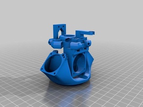 cabe&ccedila impress&atildeo kossel mini e3d-v5 zprobe cooler circular prototipo vers&atildeo 014 printing tests cooling fan e3d v5 hotend 3d print model - Mito3D