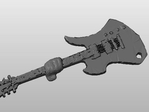 death metal rocktapus just guitar print flat its back seperately then glue onto 3d printing 3d print model - Mito3D