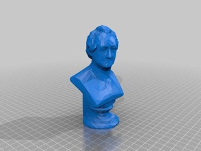 buste de johann wolfgang von goethe low poly sculptures 3d print model - Mito3D