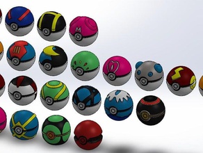 in-game pok&eacuteball collection props cherish ball dive dusk fast friend great heal heavy level love lure luxury masterball moon nest net pokballs pokemon quick repeat sport timer ultra 3d print model - Mito3D