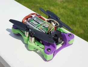 foldable brushed microquad rc vehicles drone fpv frame miniquad multirotor quadcopter 3d print model - Mito3D