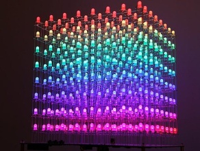 auracube 8x8x8 led cubo di colore pieno rgb il fai da te desktop l'elettronica gadget kit la lampada i luce a striscia del illuminazione matrice 3d print model - Mito3D