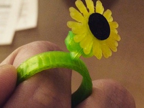 sunflower ring rings remix yellow 3d print model - Mito3D