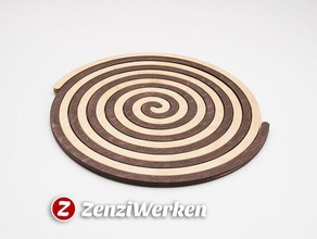 archimedes spiral trivet cnclaser kitchen dining cnc router lasercut plywood stepcraft zenziwerken 3d print model - Mito3D