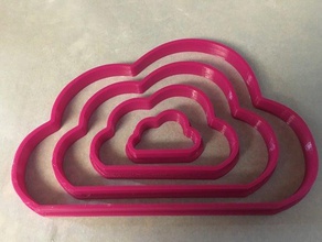 cloud cookie cutters various sizes kitchen dining 3d print model - Mito3D