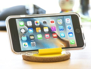 iphone cork coaster stand mobile android apple cellphone desktop ios samsung 3d print model - Mito3D