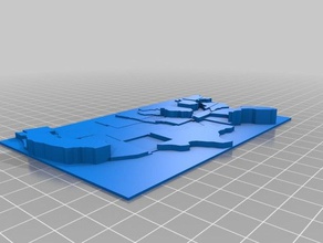 özel bitişik Amerika Birleşik Devletleri prizma harita benim öğrenme 3d print model - Mito3D