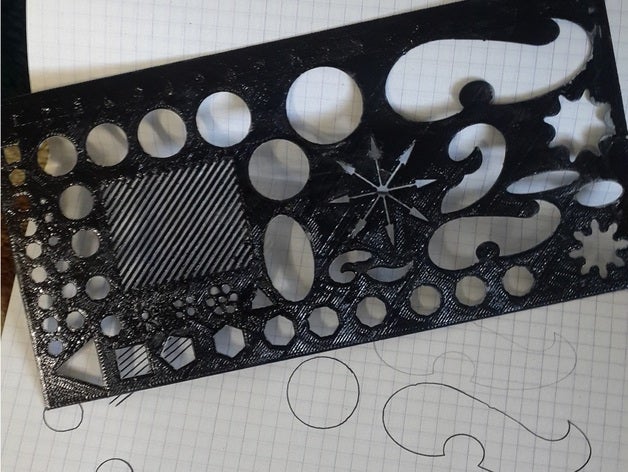 stencil drawing template ruler hand tools 3D print model - Mito3D