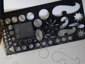 stencil drawing template ruler hand tools 3d print model - Mito3D