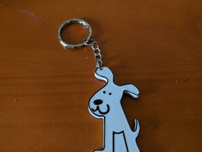 Hund Schlüsselanhänger Tier Tiere Hunde Schlüssel 3d print model - Mito3D