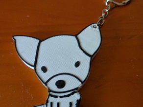 chiwawa keychain keychains animal animals dog dogs keys key chain 3d print model - Mito3D