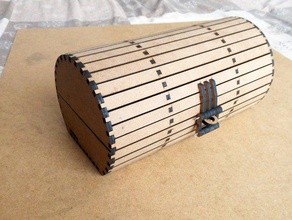 barrel-box decor chest lasercut wood 3d print model - Mito3D