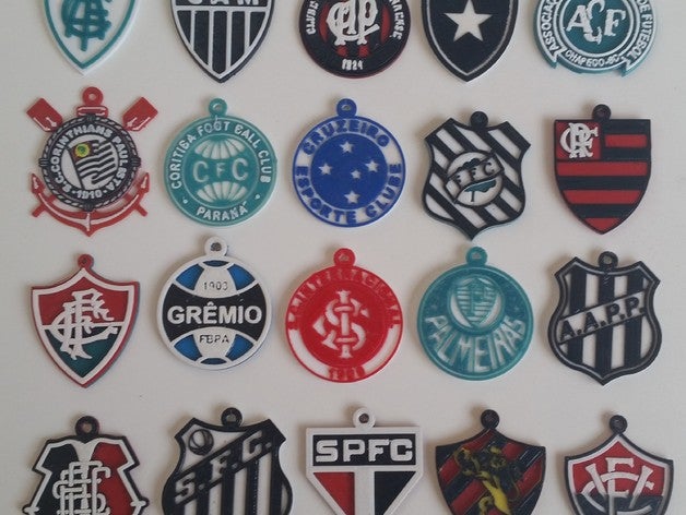 chaveiros escudos timesbrasileir&atildeo de 2016 3D print model - Mito3D