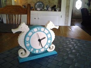 caballito de mar del reloj decoración 3d print model - Mito3D