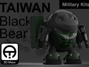 taiwán oso negro militares sólo equipo los juguetes juegos la estatuilla millitary 3d print model - Mito3D