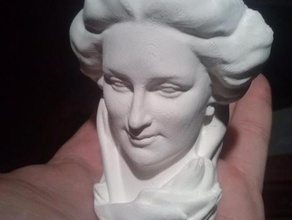maurice xhrouets woman head statue people 3dscan art deco nouveau belgium brussels face hands long hair photogrammetry sculpture 3d print model - Mito3D