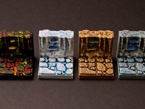 cavern wall tile openforge compatible models dungeons dragons dwarven forge pathfinder rpg tiles tabletop 3d print model - Mito3D
