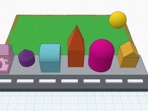 volume buildings street math 3d print model - Mito3D