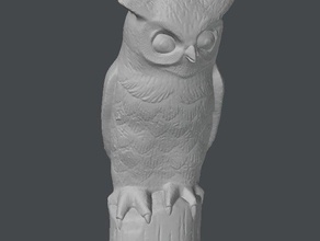 grumpy owl scans replicas 3d scan animal bird mustang dave mustangdave photo sculpture statue 3d print model - Mito3D