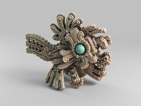 azteca pájaro mágico lq versión las esculturas tienda de regalos 3d print model - Mito3D