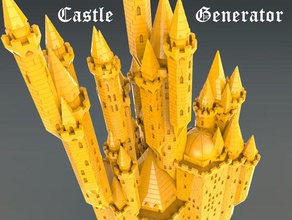 fantastic medieval castle generator v1 buildings structures customizable customizer model palace 3d print model - Mito3D