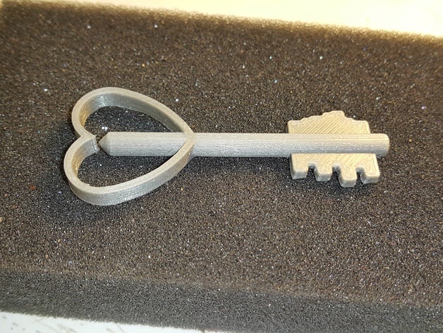 heart key clef coeur jewelry bijoux- keychain- pendentif 3D print model - Mito3D