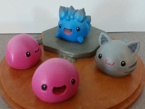 slime rancher pink slime tabby slime rock slime video games base figures miniatures plorts stand video game