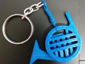 blue french horn keychains himym met your mother pendant 3d print model - Mito3D