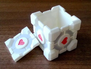 weighted companion cube box props game portal 2 3d print model - Mito3D