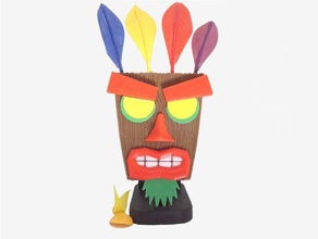 aku crash bandicoot i giocattoli giochi akuaku bandicoat playstation sony 3d print model - Mito3D