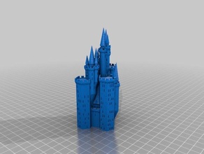 mon personnalisés château 5 de windows et briques des bâtiments structures 3d print model - Mito3D