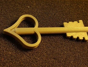 clef fl&egraveche coeur anahtar kalp ok du takı bijoux Anahtarlık pendentif 3d print model - Mito3D