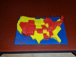 48 states drug overdose per 100k 2014 3 colors other customized 3d print model - Mito3D