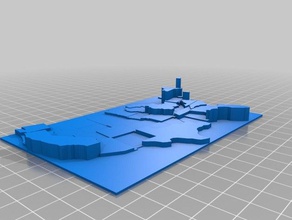 il mio personalizzato contigui stati uniti prisma mappa di apprendimento 3d print model - Mito3D
