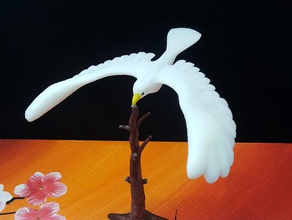 balancing bird tree stand art balance dove toy 3d print model - Mito3D
