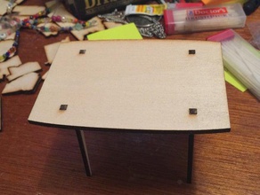 corte a laser em miniatura de mesa modernos modelo móveis basswood casa bonecas lasercut 3d print model - Mito3D