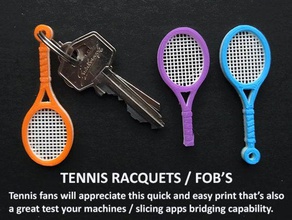 tennis racquet key fob keychains ball sports easy brother car color dad football fun gift keyfob keyring chains ring rings mom multi mum present quick simple small son spool holder table two colour 3d print model - Mito3D
