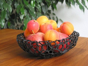fruit bowl voronoi-style 4 kitchen dining 3d voronoi bowls fruits shell design 3d print model - Mito3D