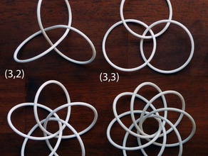 three torus knots link math 3d print model - Mito3D