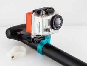 tube mount gopro camera cylinder 3d print model - Mito3D