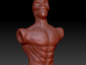 grinning torso people eyeball face human body model muscle sculpture 3d print model - Mito3D