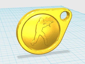 cs go logotipo keychain chaveiros 3d print model - Mito3D